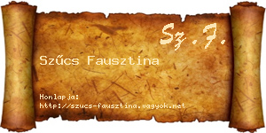 Szűcs Fausztina névjegykártya
